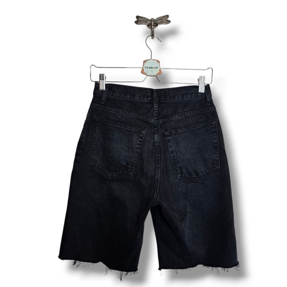 Agolde 90's Pinch Waist Nix Denim Jean Shorts Black Dark Modest 27 - Picture 3 of 9